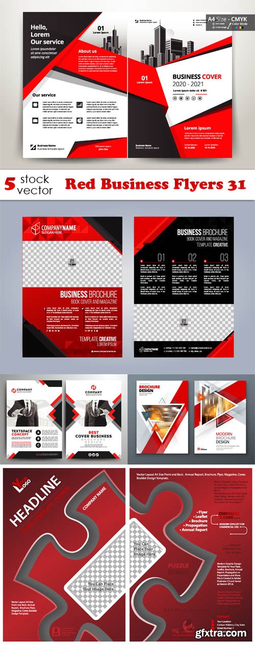 Vectors - Red Business Flyers 31