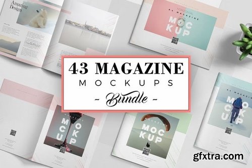 43 Magazine Mockups Bundle