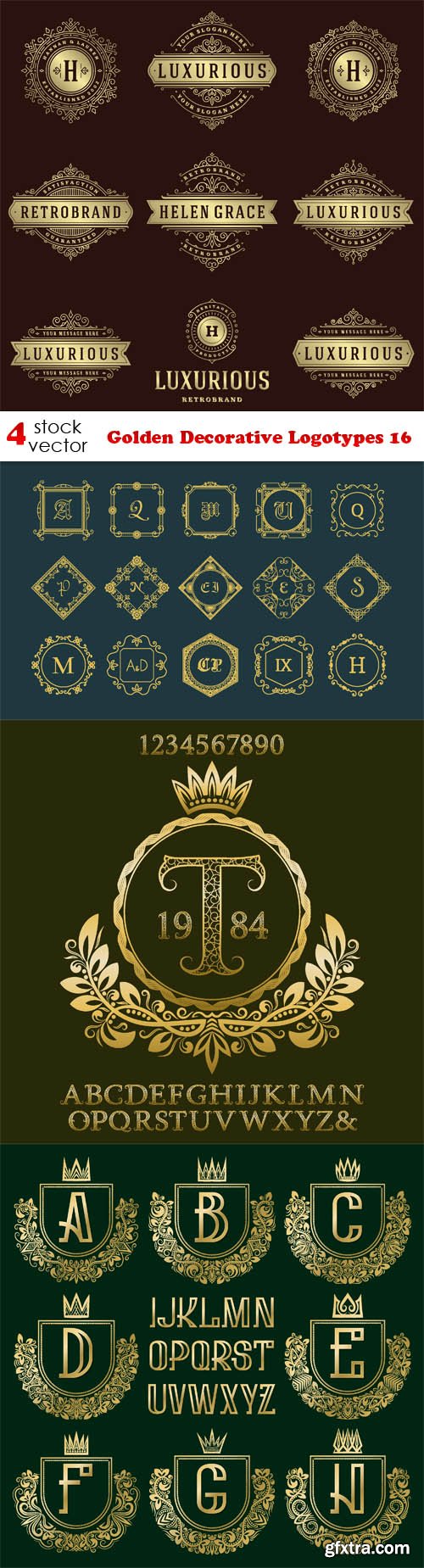 Vectors - Golden Decorative Logotypes 16