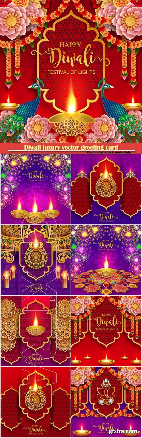 Diwali luxury vector greeting card