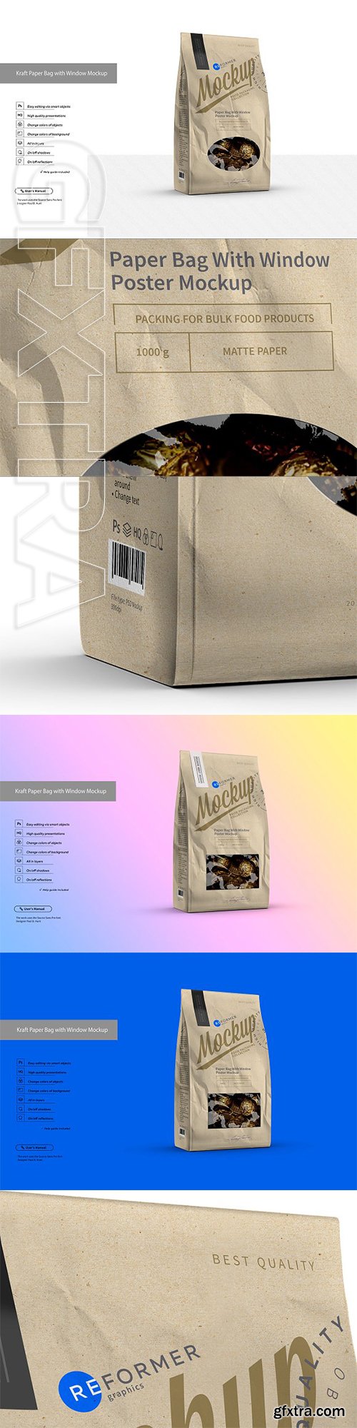 CreativeMarket - Kraft Paper Bag with Window Mockup 3158882