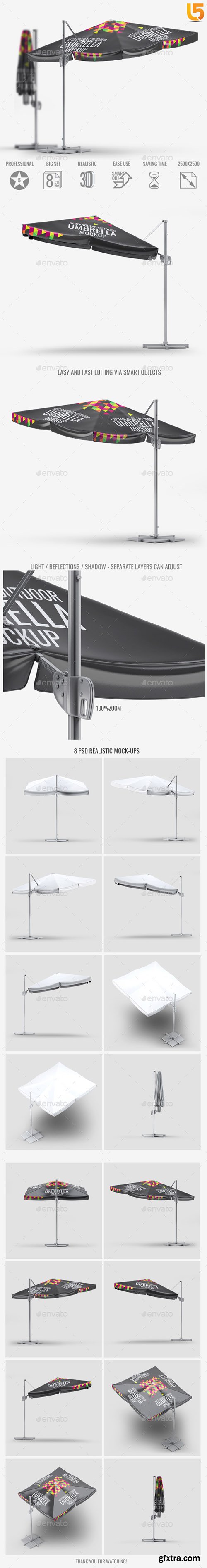 Rectangular Outdoor Umbrella Mock-Up 22834268