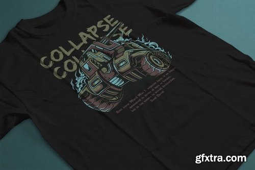 Collapse T-Shirt Design Template
