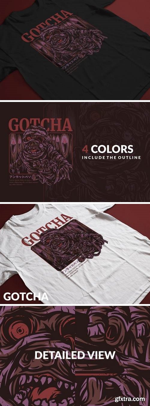 Gotcha T-Shirt Design Template