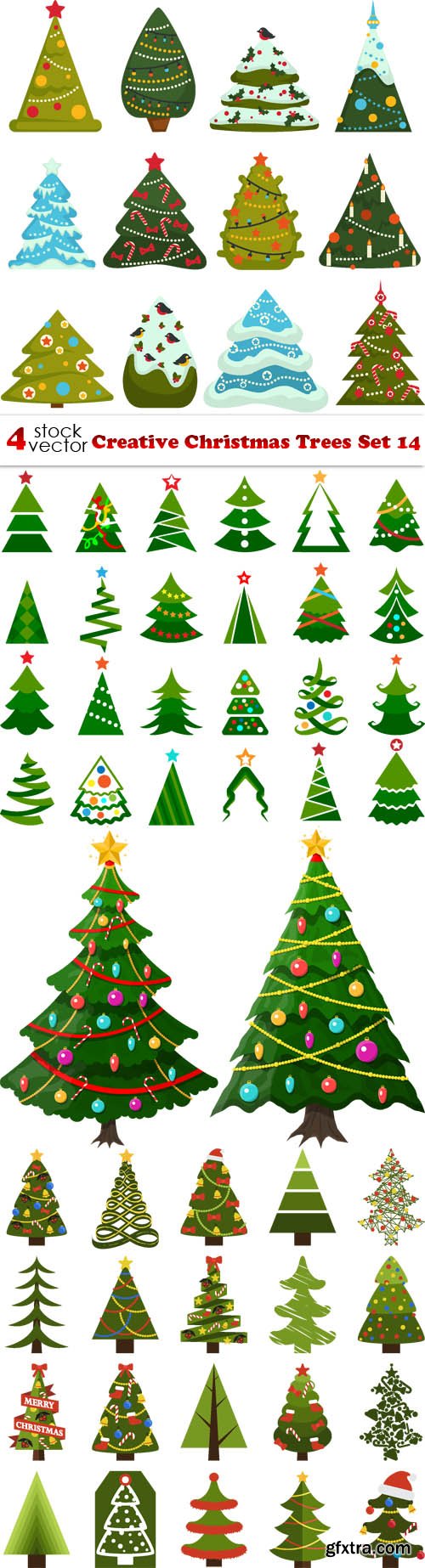 Vectors - Creative Christmas Trees Set 14