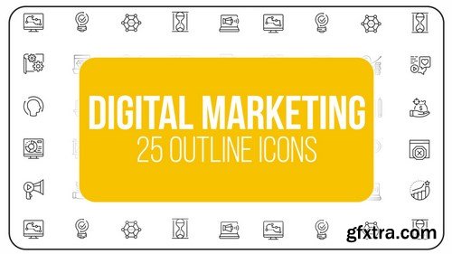 MA - Digital Marketing - 25 Outline Icons After Effects Templates 149566