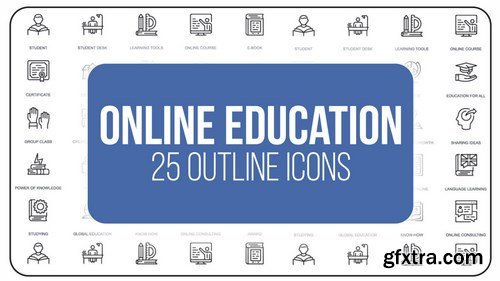 MA - Online Education - 25 Outline Icons After Effects Templates 149599