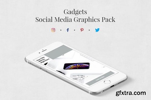Gadgets Pinterest Twitter Facebook Instagram Posts Pack and Animated Instagram Stories
