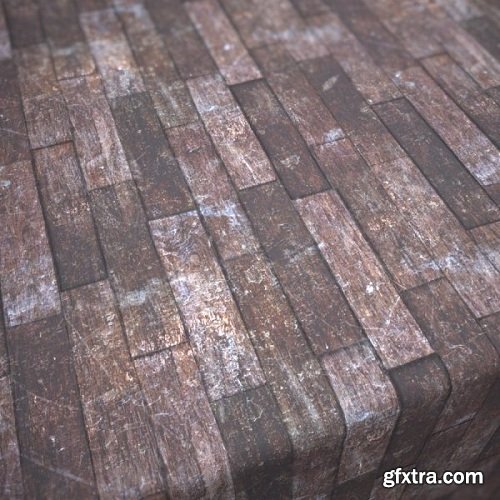 Old Abandoned Building Wood Plank Flooring PBR Material #3