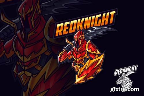 Red Knight Mascot Esports and Sports Logo
