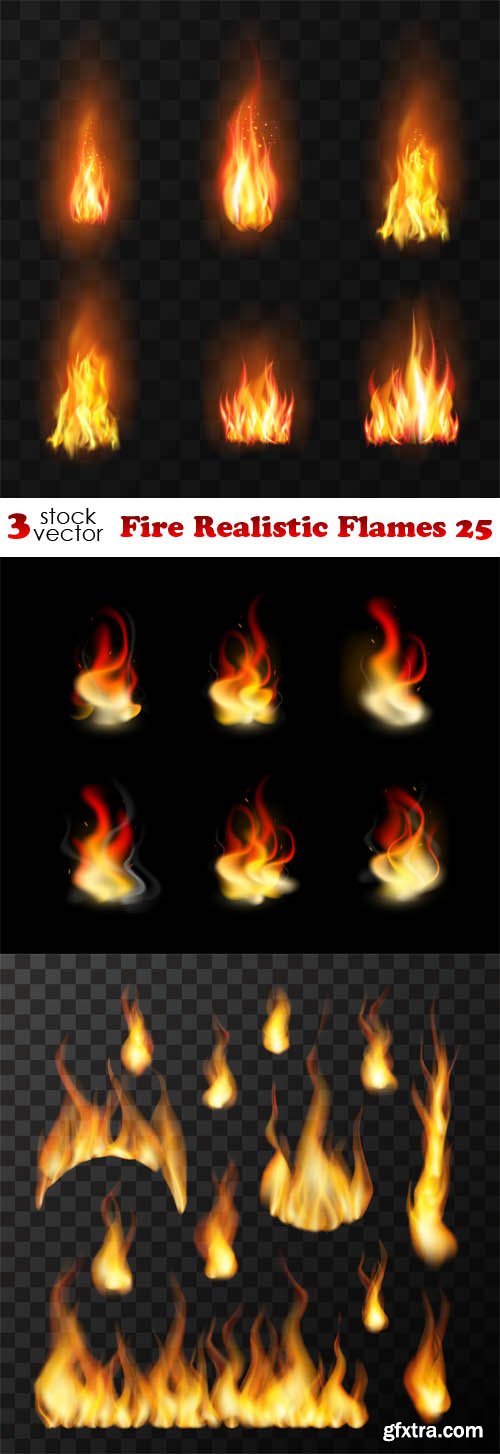 Vectors - Fire Realistic Flames 25