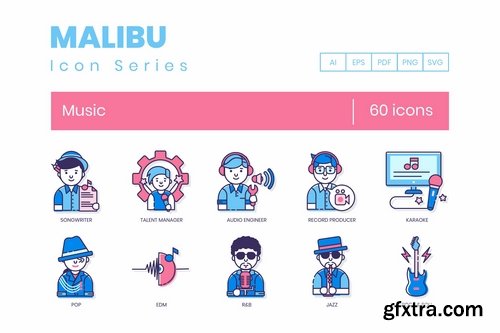 60 Music Icons Malibu Series