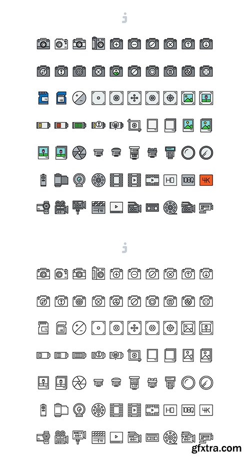 70 Photography Icons - Detailed Line Icon