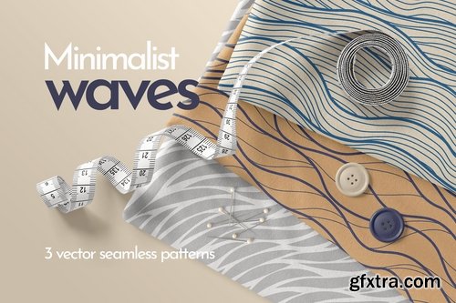 Minimalist Waves Seamless Patterns
