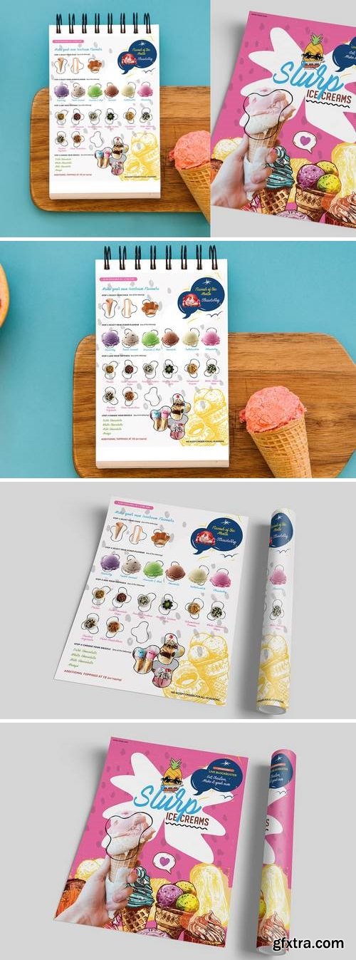Slurp Ice-cream menu card