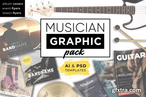 CreativeMarket - Musician Graphic pack 3628601