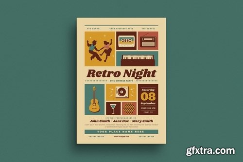 Retro Night Event Flyer