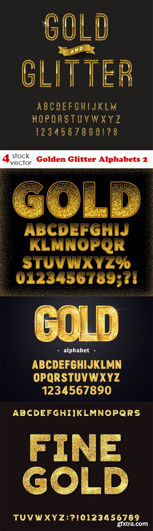 Vectors - Golden Glitter Alphabets 2