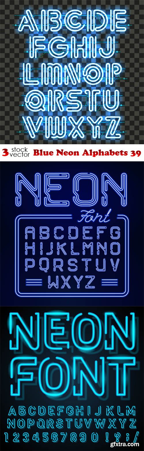 Vectors - Blue Neon Alphabets 39