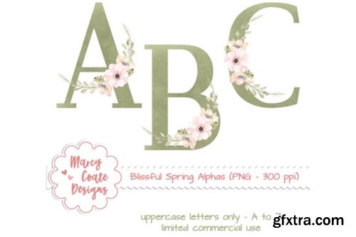 Spring Floral Alphabet Set