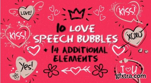Romantic Speech Bubbles And Elements 206735