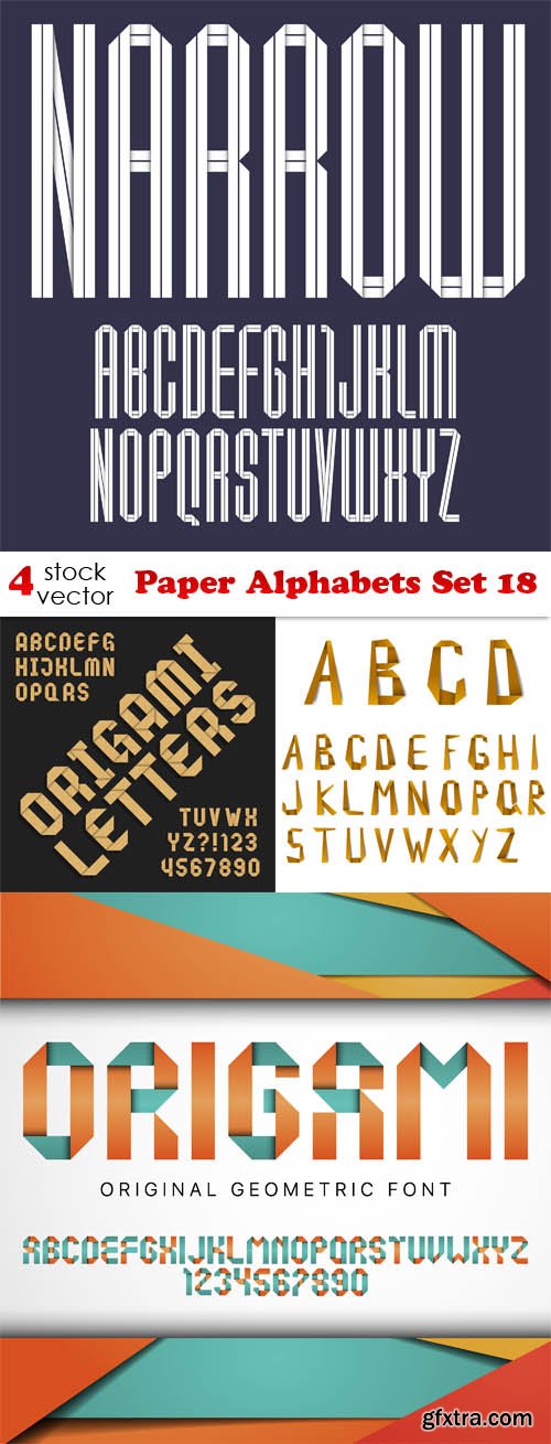 Vectors - Paper Alphabets Set 18