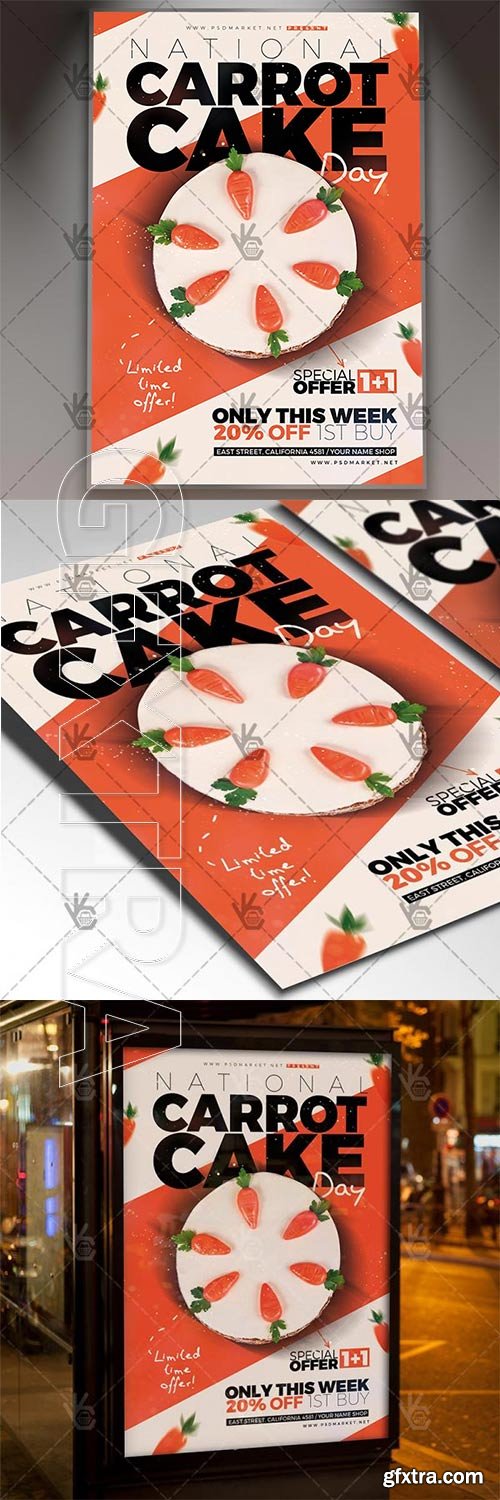 National Carrot Cake Day – American Flyer PSD Template