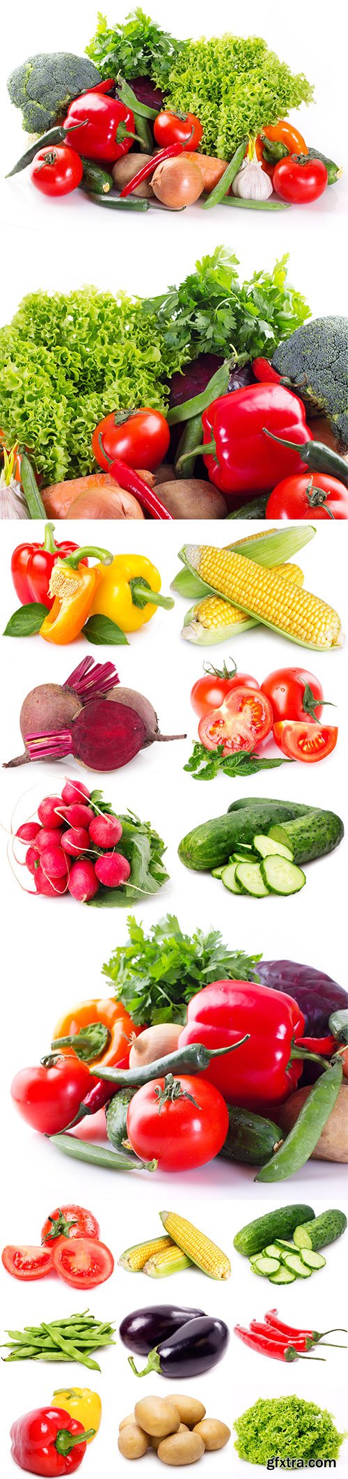 Photo - Colection Of Fresh Vegetables Isolated - 5xJPGS