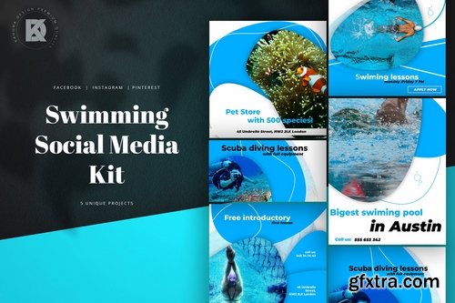 Swimming Diving Social Media Kit