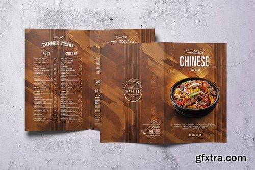 Chinese A4 US Letter Bifold Food Menu
