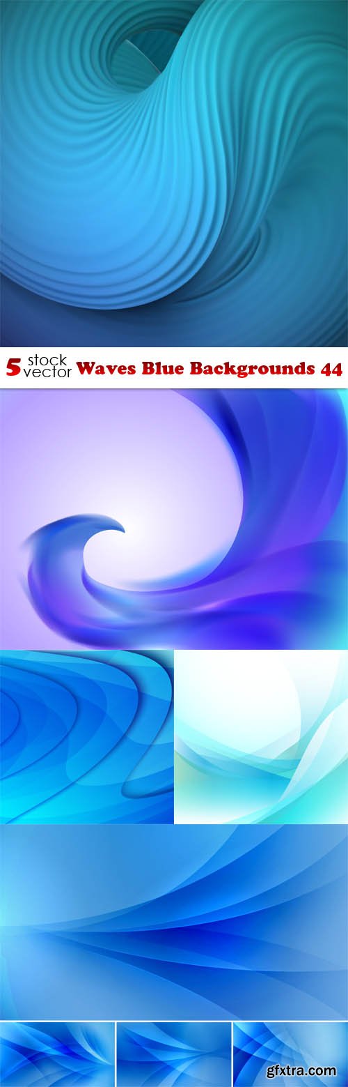 Vectors - Waves Blue Backgrounds 44