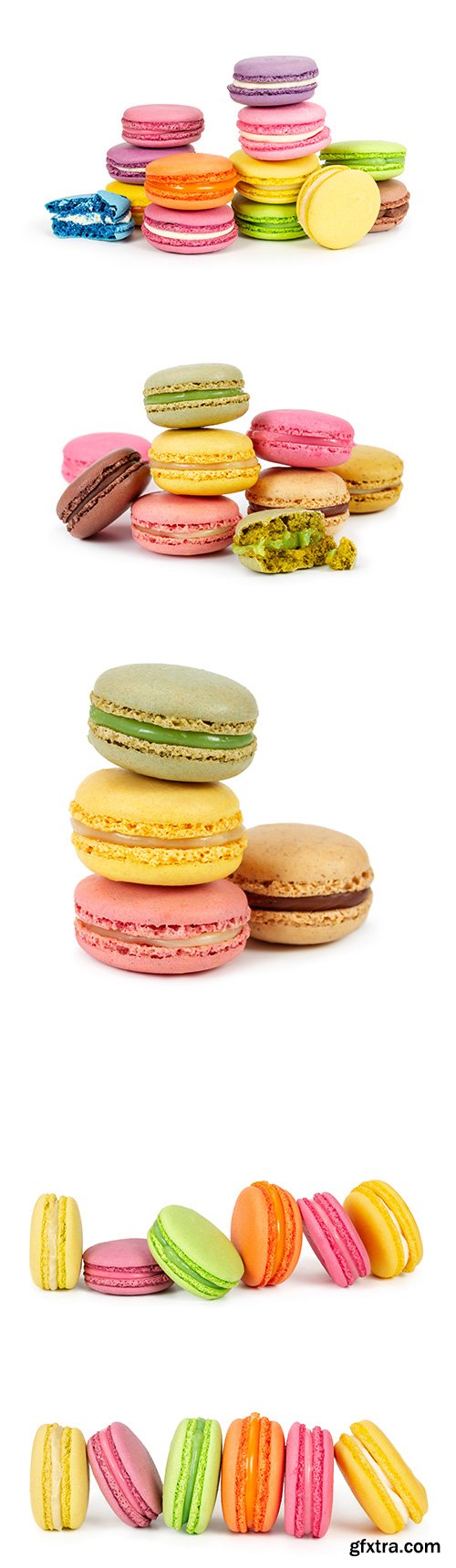 Colorful Macaroons Isolated - 6xJPGs