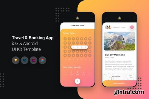 Travel & Booking App iOS & Android UI Kit Template