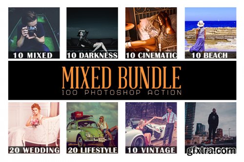 100 Mixed Bundle Photoshop Action