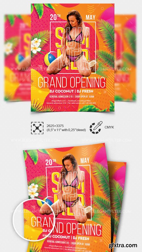 Summer Club Grand Opening V1 2019 Premium Flyer Template in PSD