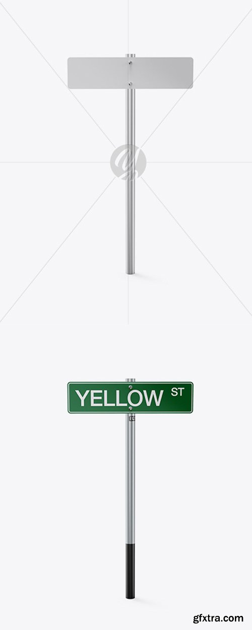 Matte Street Sign Mockup - Front View 28485
