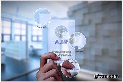 Transparent Frosted Business Card Mockup