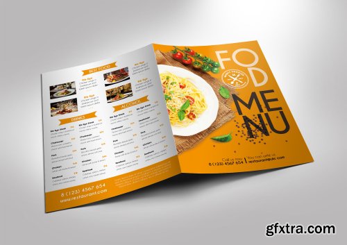 Food menu Bi Fold Brochure Template