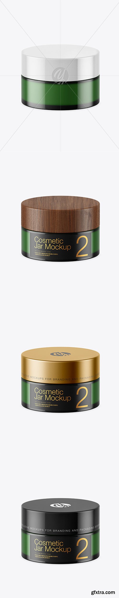 Green Glass Cosmetic Jar Mockup 45173