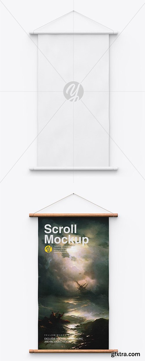 Scroll Mockup w/ Wooden Handles 43349