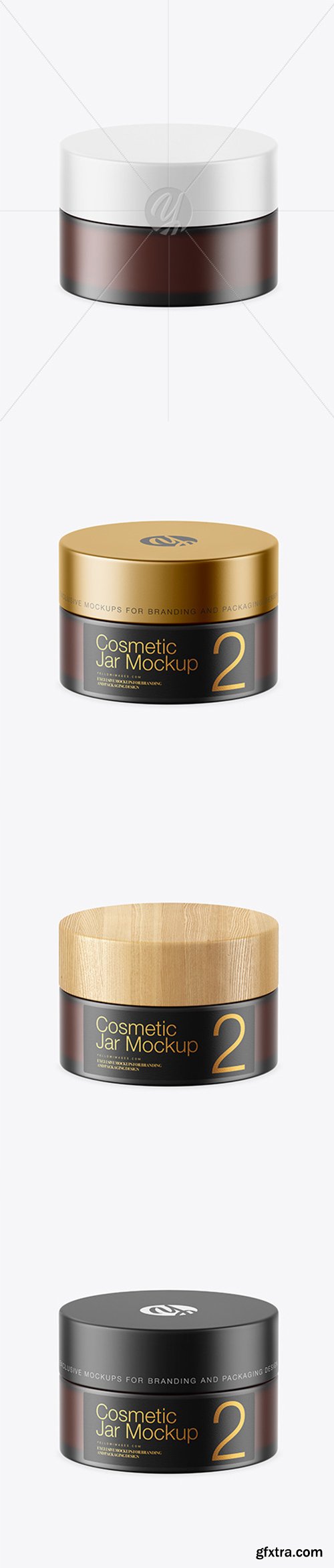 Dark Frosted Amber Glass Cosmetic Jar Mockup 45157
