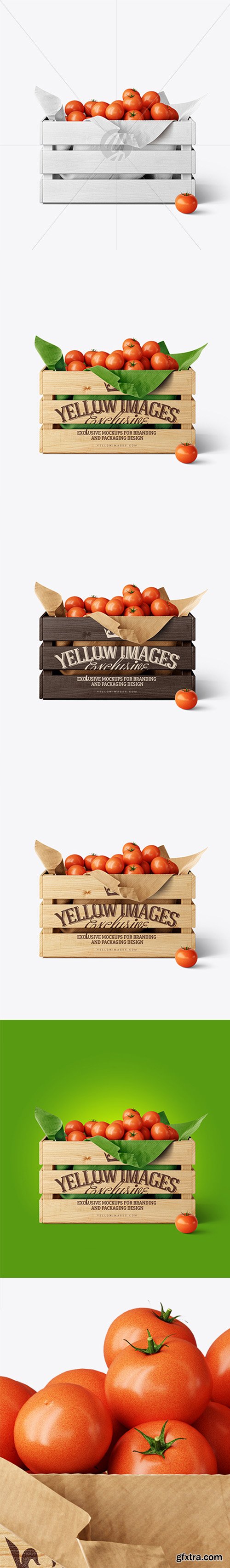 Wooden Crate With Tomatoes Mockup 30349
