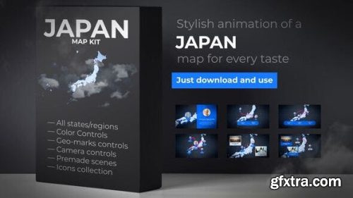 VideoHive Japan Map Animation - Japanese Map Kit 24088159
