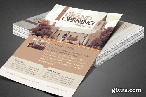 CreativeMarket - Church Grand Opening Flyer Template 3911443
