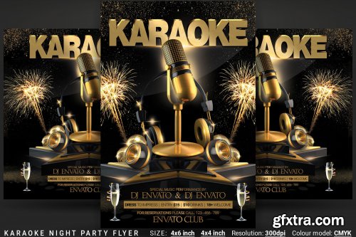 CreativeMarket - Karaoke Night Party Flyer 3917397