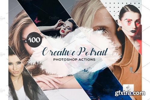 CreativeMarket - 100 Creative Potrait Photoshop Actions 3934320