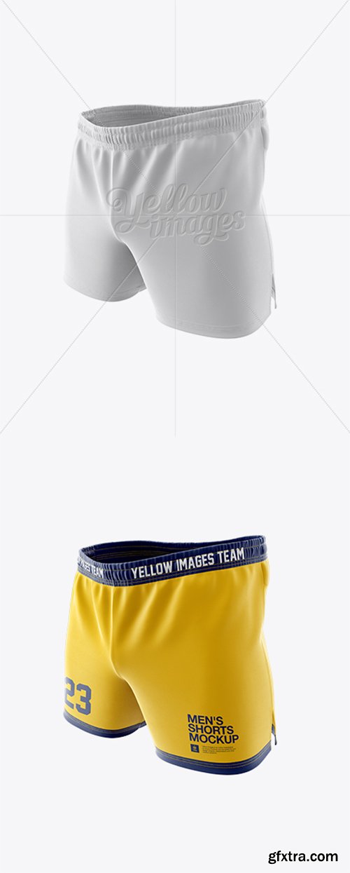 Men’s Rugby Shorts HQ Mockup - Halfside View 14645