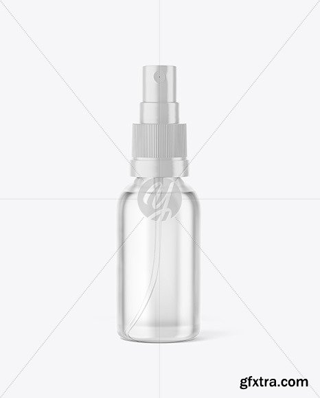 Clear Glass Spray Bottle Mockup 47615
