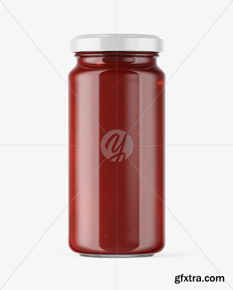 Clear Glass Sauce Jar Mockup 47433