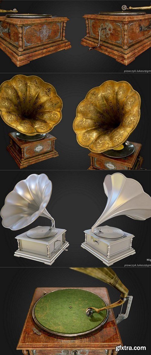 Old Gramophone – 3D Model